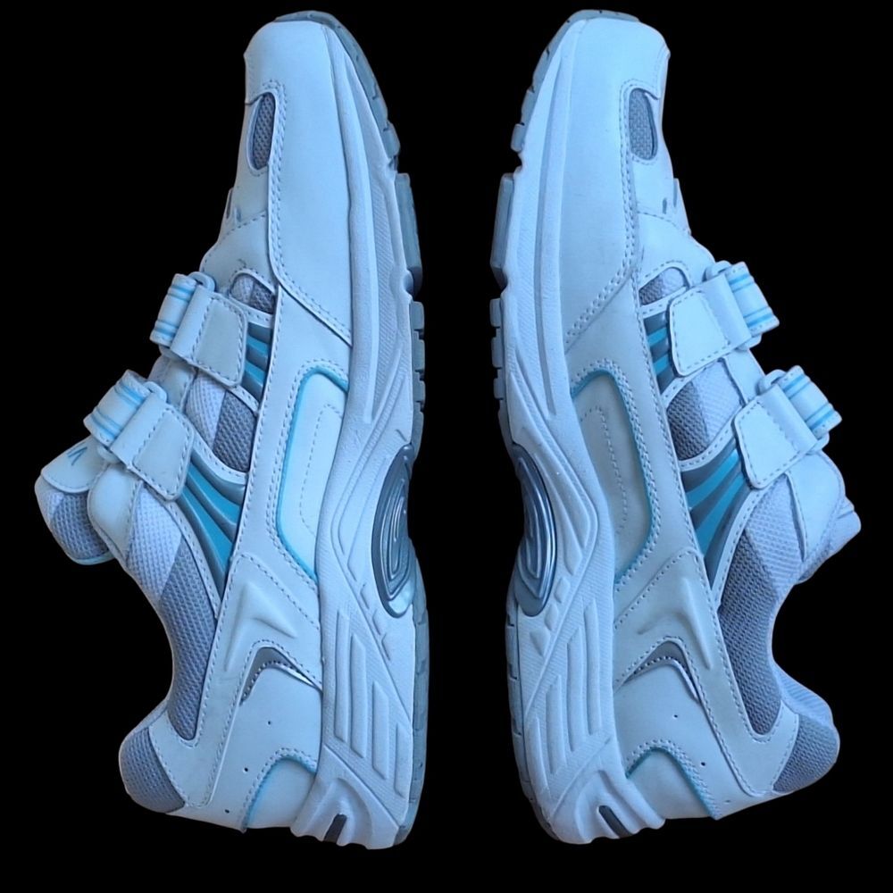 Women's Vionic Tabi Walking Shoe Two Strap Comfort Sneaker White Blue Leather 11 - Picture 14 of 16